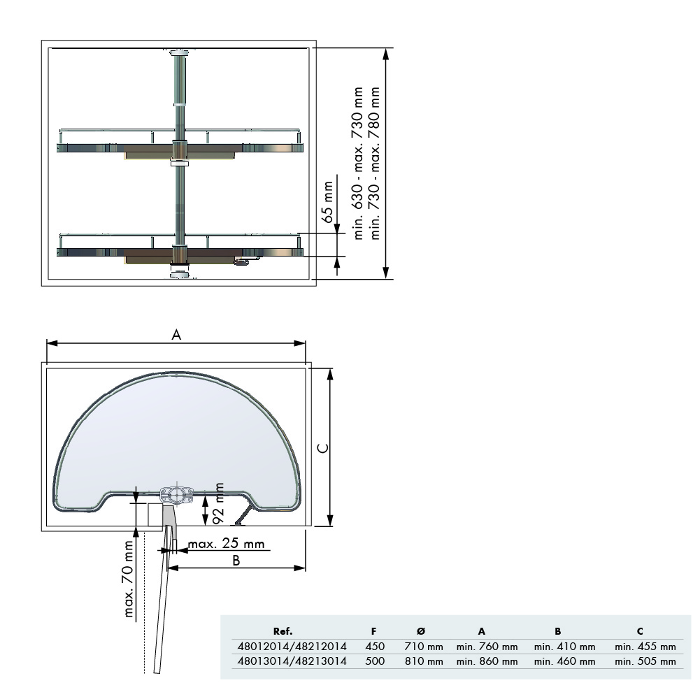 BANDEJA SEMICIRCULAR 500 ACER 730 A 780 3