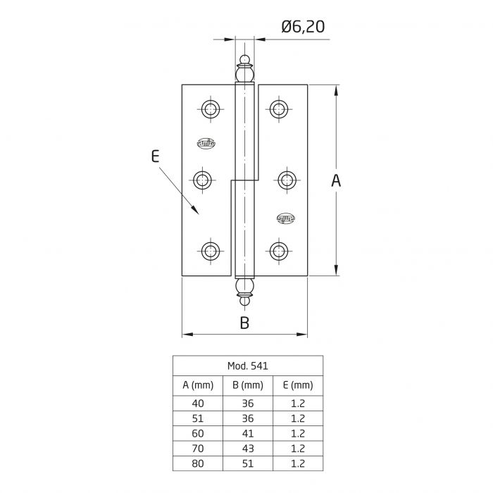 BISAGRA 541 - 60X40 LAT. DER. AMIG 2