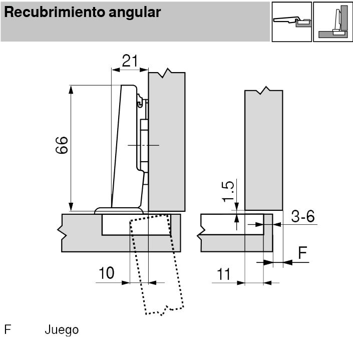 BISAGRA BLUM 75T1580 CLIP-TOP RECTA TETO 2