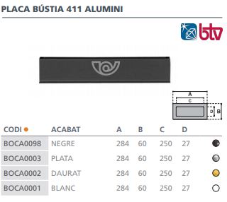 BOCACARTAS ALUMINIO COLOR BLANCO 410 2