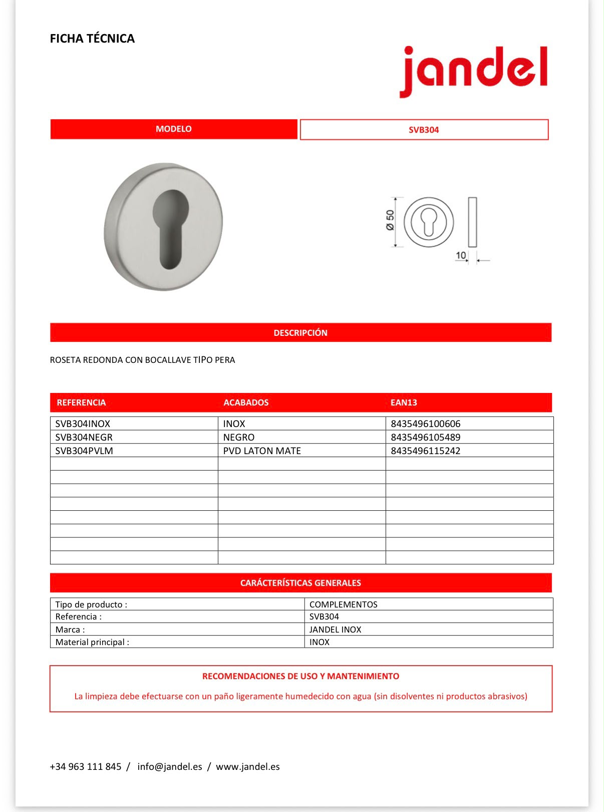 BOCALLAVE SEGURIDAD ACERO INOX 3