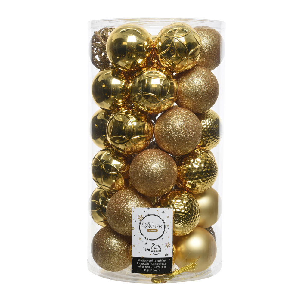 BOLAS DORADAS TUBO 37 - 6CM       71866