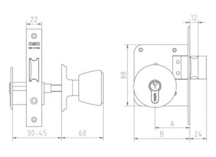 CERRADURA POMO 1561 LATON 50 1561-3-50 2