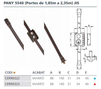 CERRADURA SEGURIDAD CGS SANSON 5540 DERECHA MARRON 5540 DER. 4