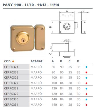CERRADURA SOBREPONER 11-14 I 11-14 IZQ. 3