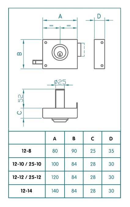 CERRADURA SOBREPONER 12-10 I 12-10 IZQ. 2