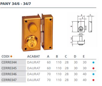 CERRADURA SOBREPONER 34- 6 I 34 6 IZQ. 2