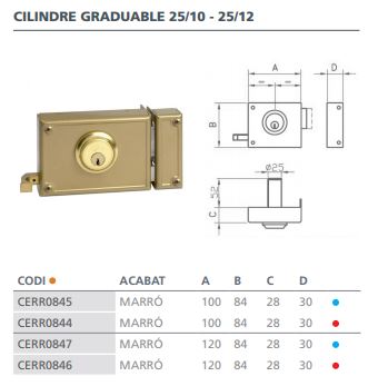 CERRADURA SOBREPONER JIS 25-10 D 2