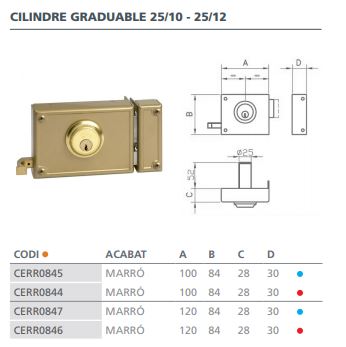 CERRADURA SOBREPONER JIS 25-12 I 2