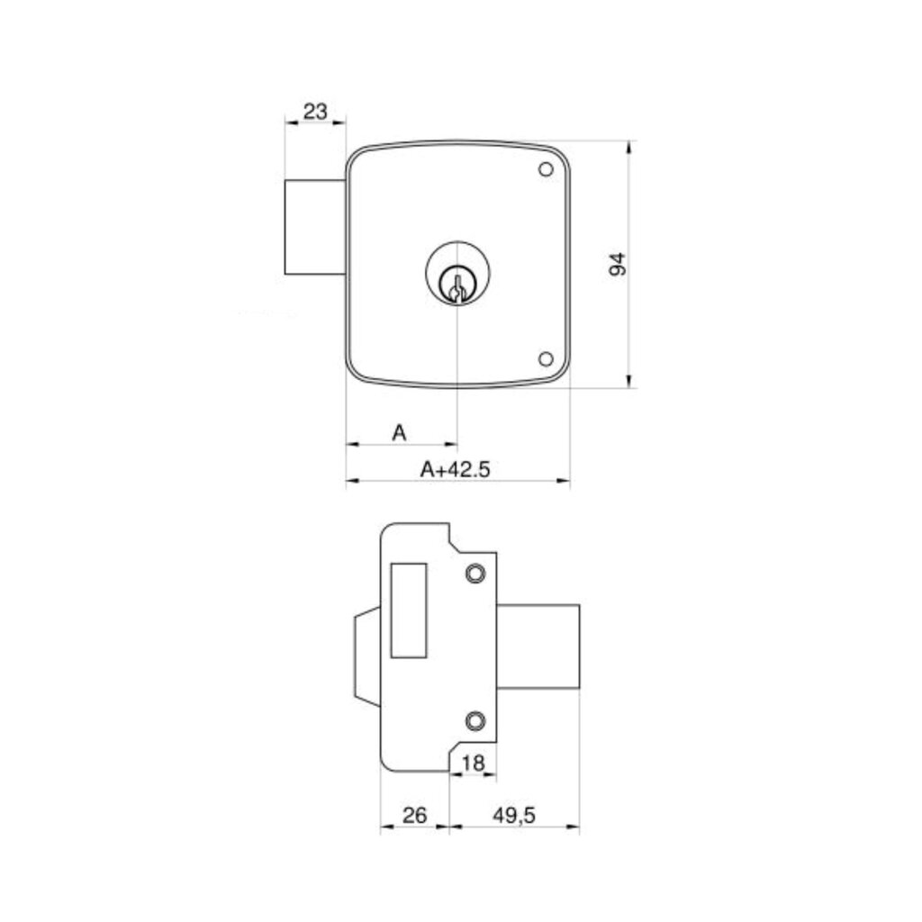 CERRADURA SOBREPONER 2524PR 100 D 2