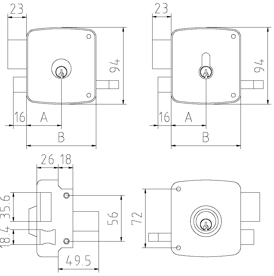 CERRADURA SOBREPONER IZQUIERDA 2525PR-80-I 2