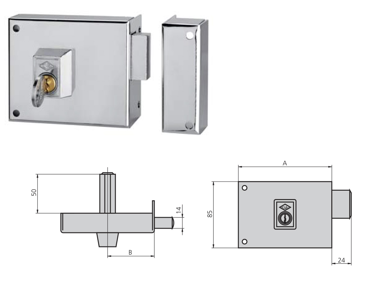 CERRADURA CVL 1124A/1 140 I
