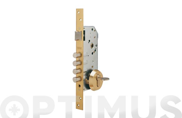 CERRADURA SEGURIDAD R200B ENTRADA 50MM ESCUDO E700 30-30 LATONADA R200B566L 1