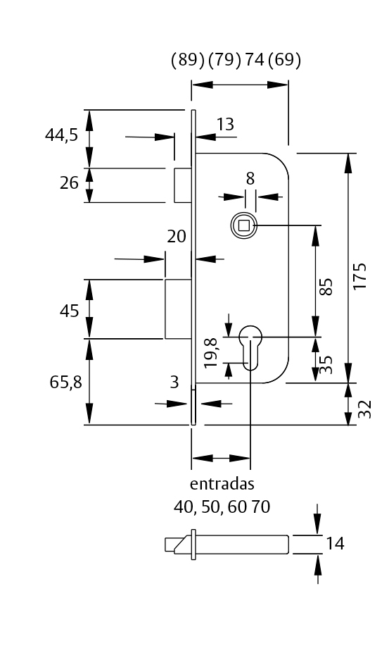 CERRADURA AFACE TESA S/BOMB.4030/P40-HL 2