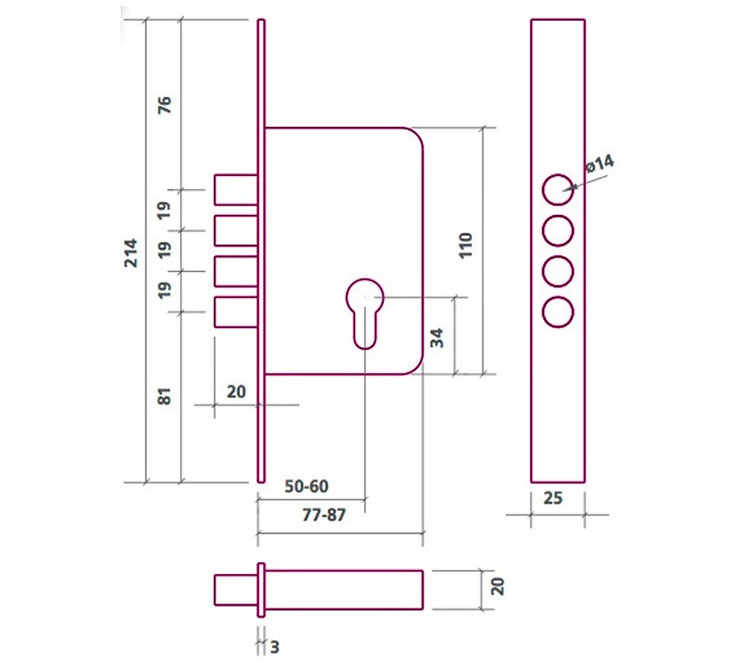CERRADURA SEGURIDAD INOX LLAVE SOLA 701B/50-DS15/70D 1049852 2