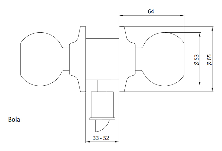 POMO CERRADURA BOLA 3900 PASO 3905/60-70/CM 3905U0CM 2
