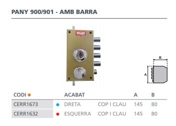 CERRADURA SOBREPONER CON VARILLAS GOLPE Y LLAVE 40/I ESMALTADA ORO 901P 2