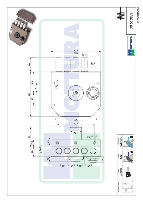 CERRADURA GOLPE-LLAVE CS61012I IZQ. 1