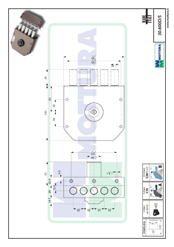 CERRADURA LLAVE SOLA CS60012I  IZQ. 2