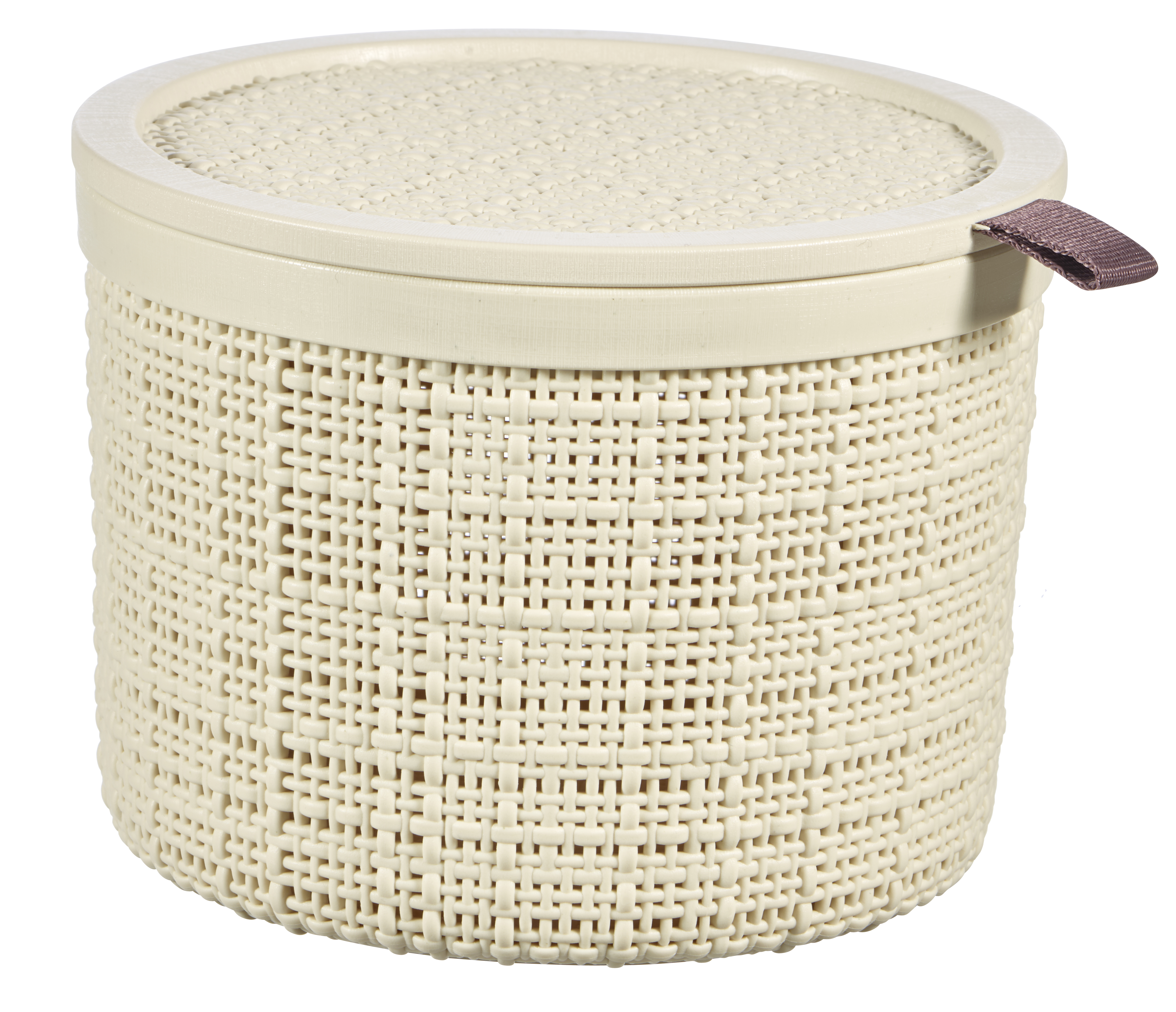 CESTA REDONDA CON TAPA JUTBLANCO ROTO Ú1