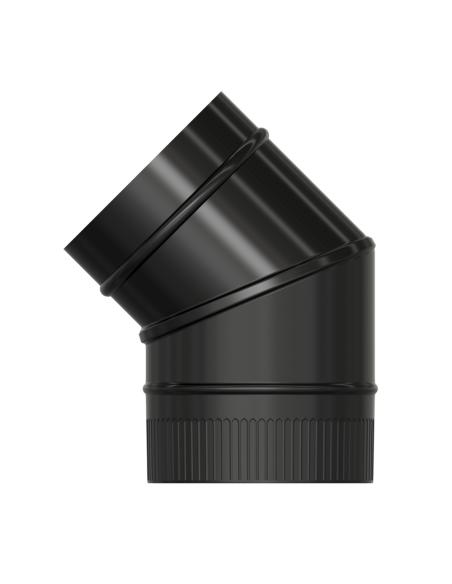 CODO ESTUFA C2P 45º 200MM VITRIF NEGRO