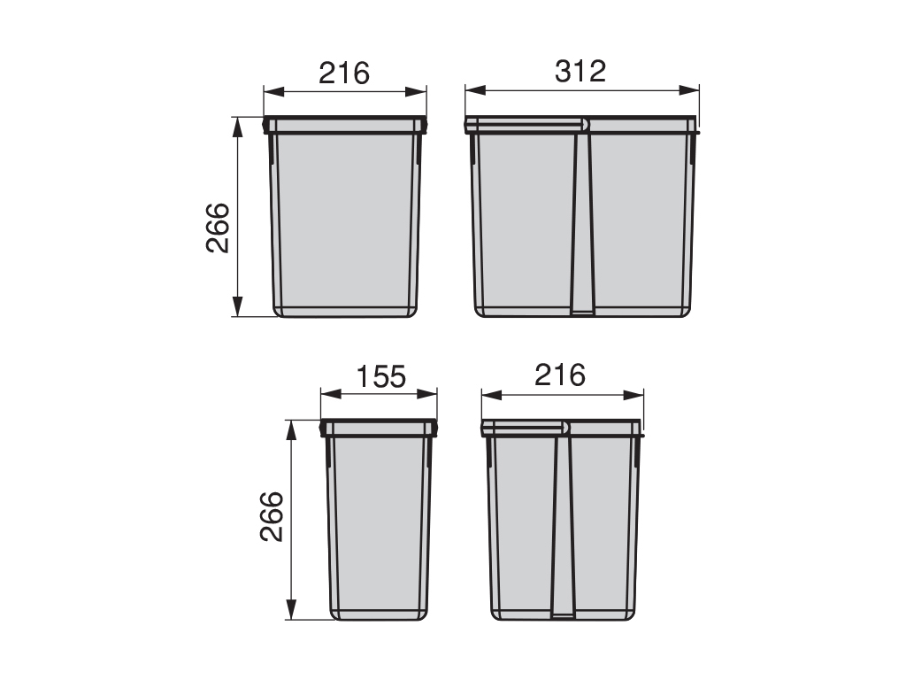 CUBO RECYCLE M450/500/600/700 1X15L 2X7L 6