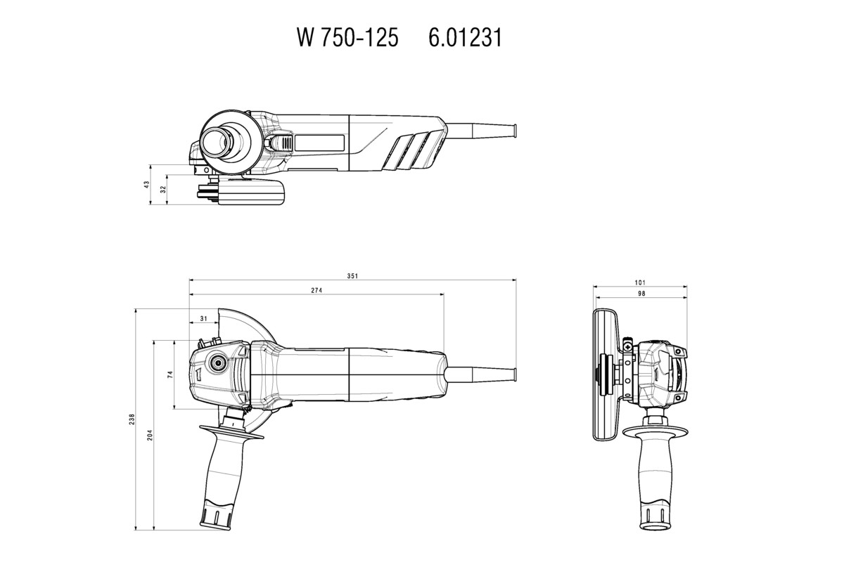 DESBARBADORA METABO W 750-125 2