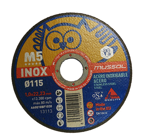 DISCO CORTE INOX 115 X 1 MUSSOL