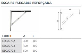ESCUADRA PLEGABLE REFORZADA CROMADA 2 POSICIONES 40 X 40 CM 611 2