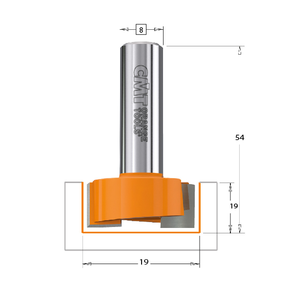 FRESA CMT P/RANURA HM S8 19X19  90119011