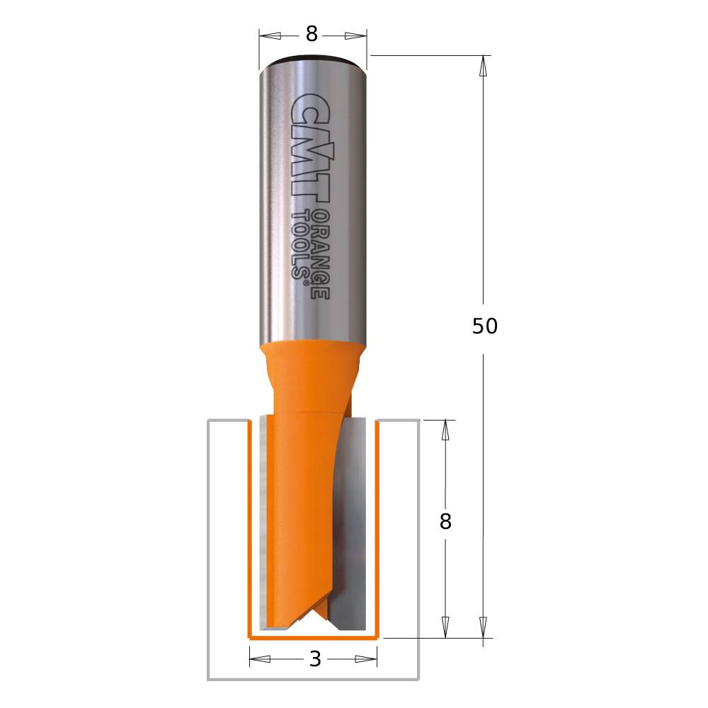 FRESA CMT RECTA HWM S8 3X8      91103011