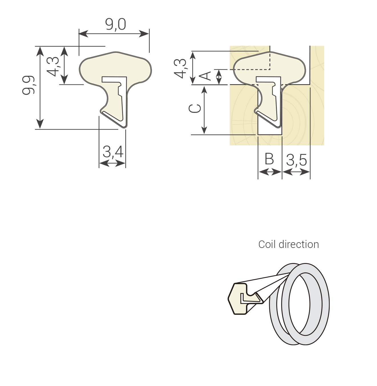GOMA PROFILEN QL-45   ROBLE (RAL 8003) 2