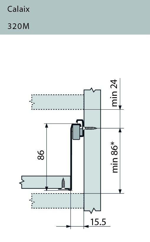 GUIA P/CAJONES 320M BLUM (86)  500MM 2