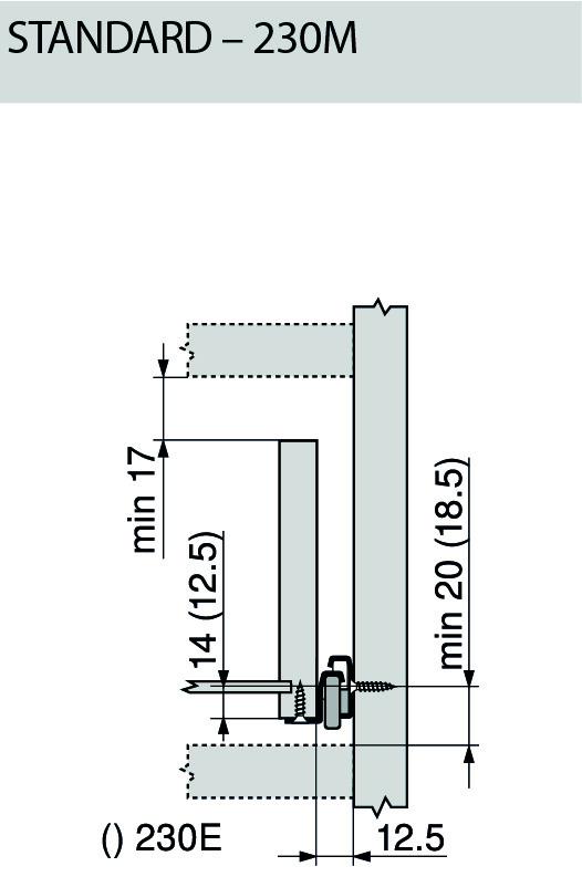 GUIA P/CAJONES BS-230M BLUM MARRON 600 2