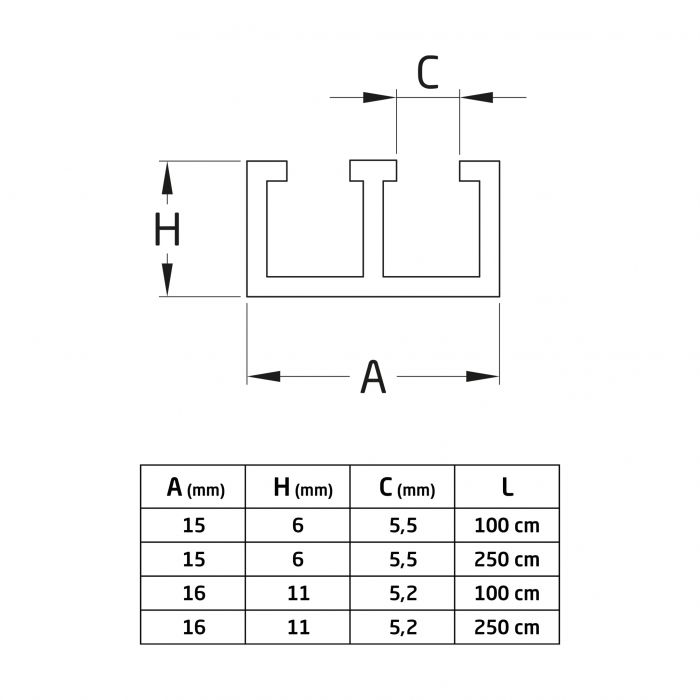 GUIA CORREDERA PVC  6-1 MT.BLANCO 20875 2