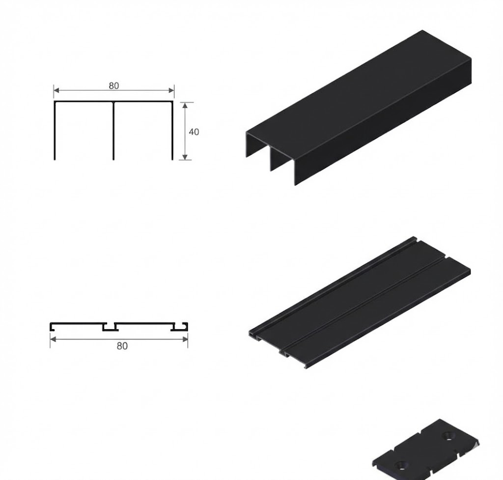 GUIA KIT GS80-GI80 NEGRO MATE   4 MTS