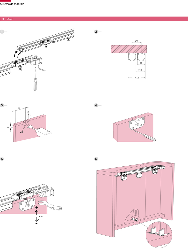 GUIA SAHECO SUPERIOR 3MT   006130 ALU/NA 3