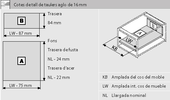 GUIA CAJON T-PACK ANTARO 30K BLANC 500MM 3