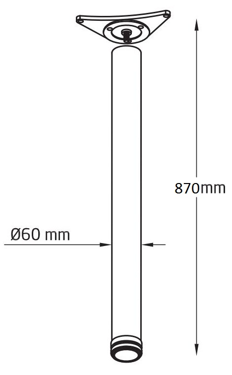 PATA COCINA GRADUABLE 60X870 CROMO MATE 2