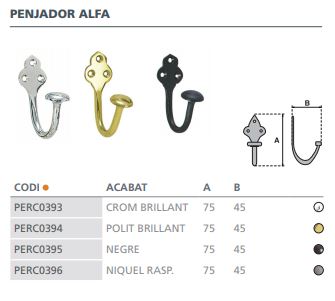 PERCHA ALFA NEGRO RUSTICO   4111100 2