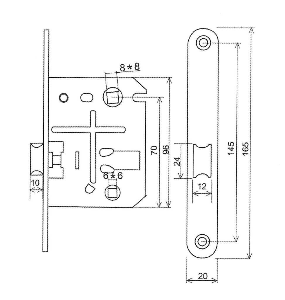 PICAPORTE UNIFICADO 52200034 NEGRO 70MM 2
