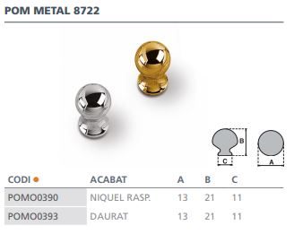 POMO METALICO NIQUEL CEPILLADO 8722038 2