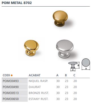 POMO METALICO BRONCE RUSTICO 8702831 2