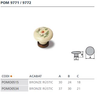 POMO REF 9772 BRONCE RUSTICO Y PORC.DEC 2