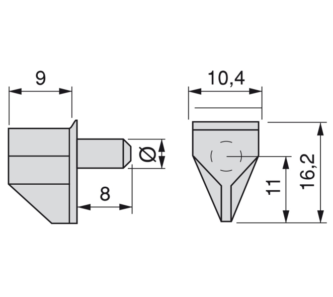 PORTAESTANTE EJE METALICO BLANCO 2