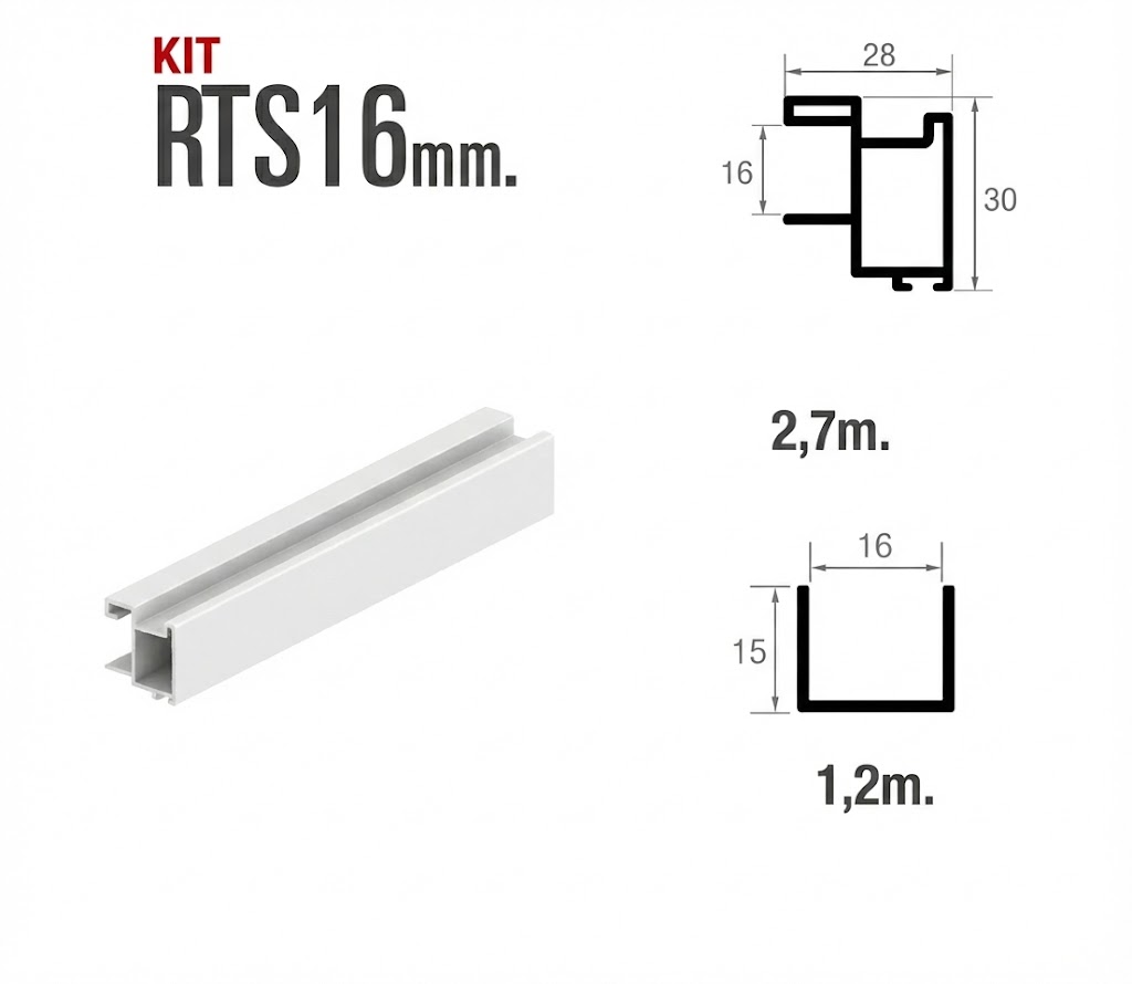 PUERTA KIT RTS-16 BLANCO MATE 9003 2.7MT 1