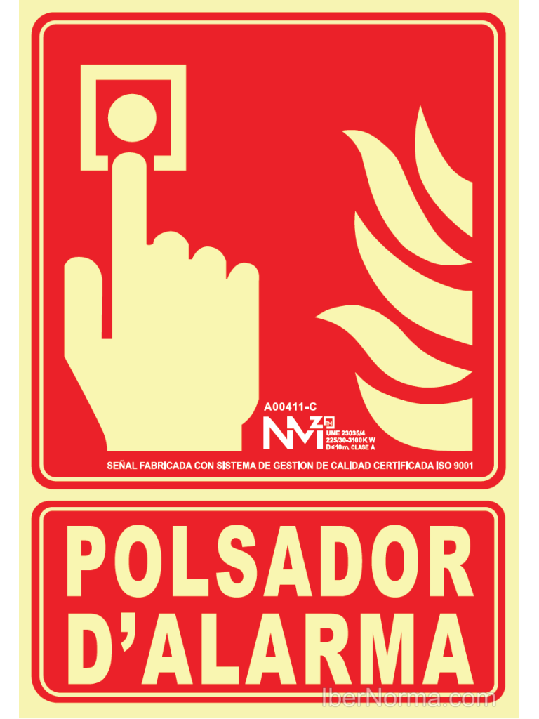 SENAL POLSADOR ALARMA PVC 0.7  210X300