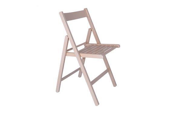 SILLA PLEGABLE DE MADERA  BLANCA