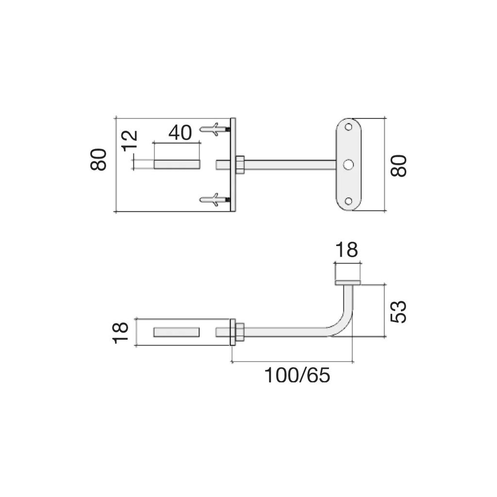 SOPORTE PASAMANO R.1081 NEGRO 10811101 2