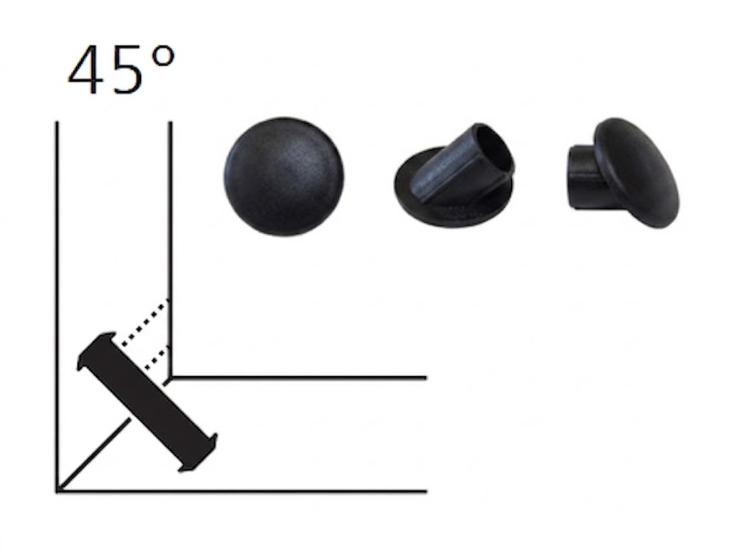 TAPON CLAMEX 100U.9011 45º 335381 NEGRO
